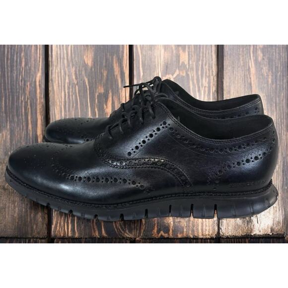 Cole Haan ZeroGrand Black Leather Wingtip Oxford Dress Shoes C20719 Mens Size 13 main image 6
